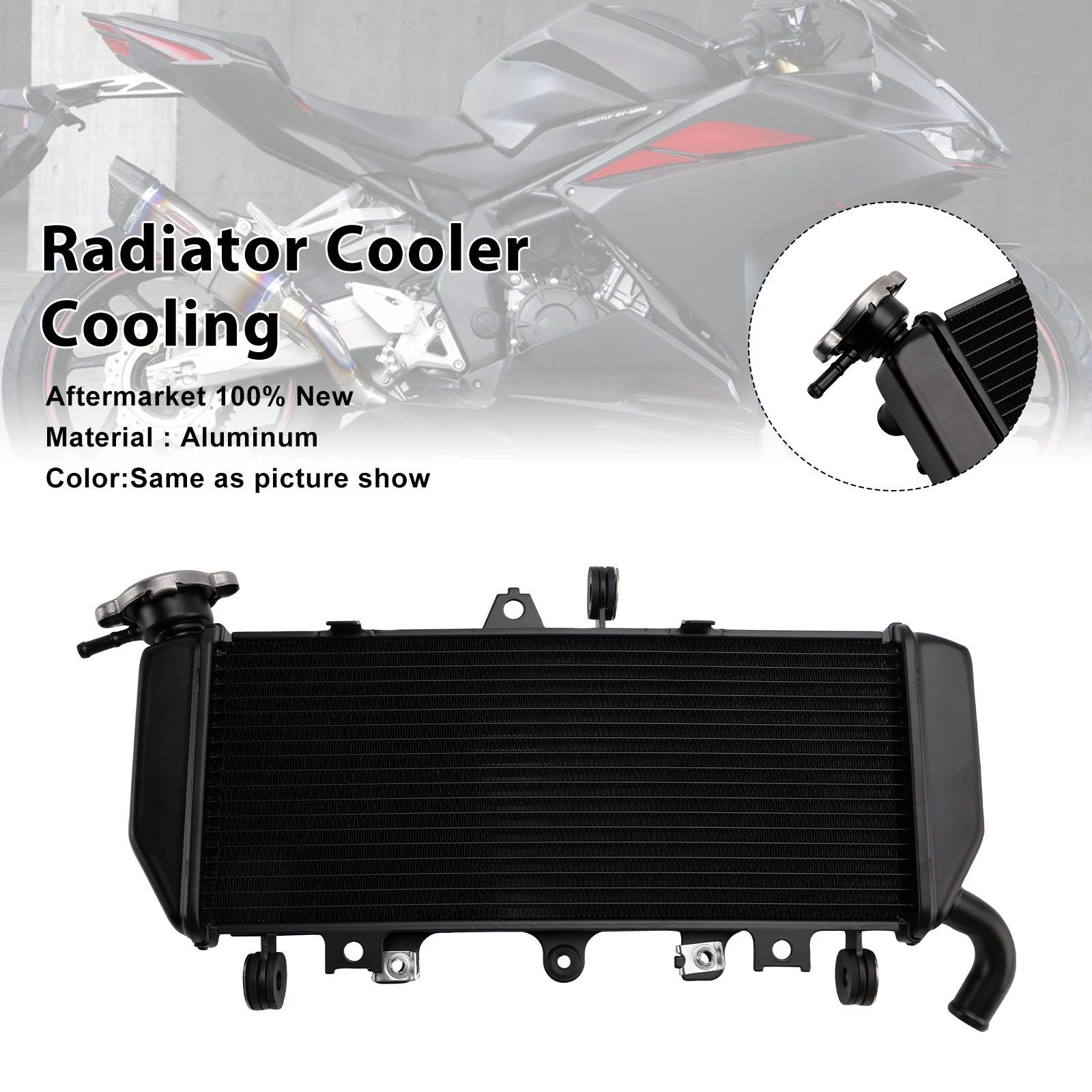 Aluminum Radiator for Honda CBR250RR (2017–2024) Black