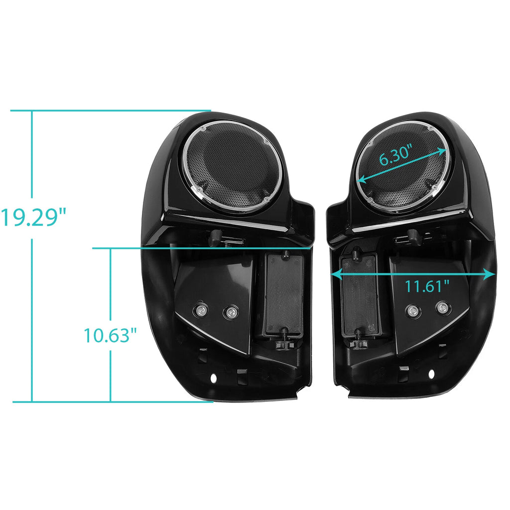Lower Vented Fairing 6.5" Speaker Box Pod for Harley Road King Glide (2014–2024)