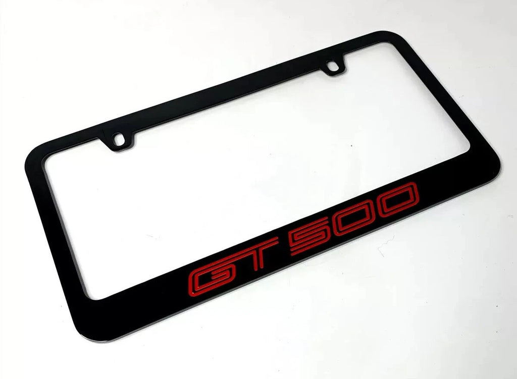License Plate Frame Premium Engraved Black for Ford Mustang Shelby GT500 (2010–2024)