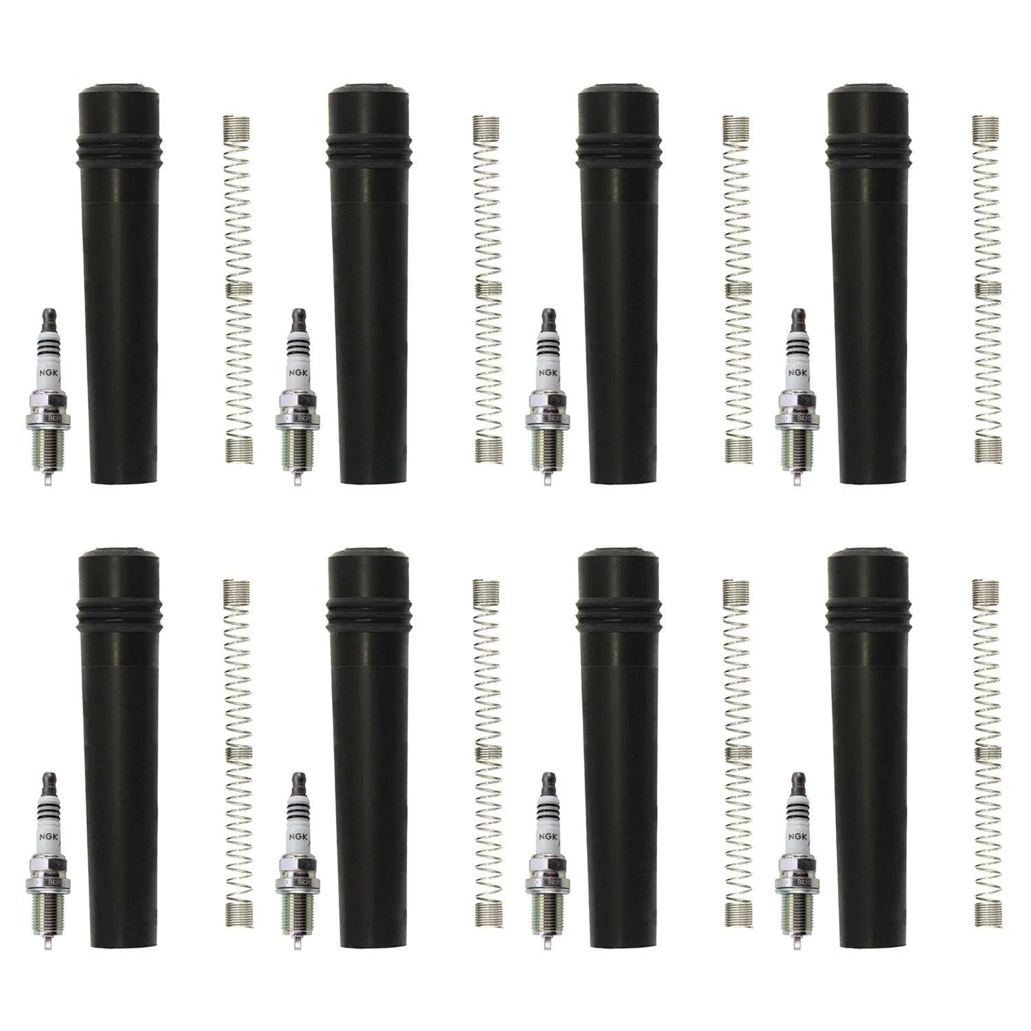 Set of 8 NGK Iridium IX Spark Plugs & Denso Coil Boots for Ford Thunderbird Lincoln LS V8 (1994–2006)