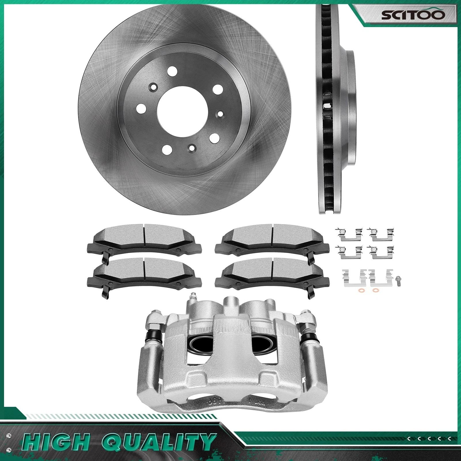 Front Brake Calipers Rotors Ceramic Pads Kit for Chevy Impala Monte Carlo