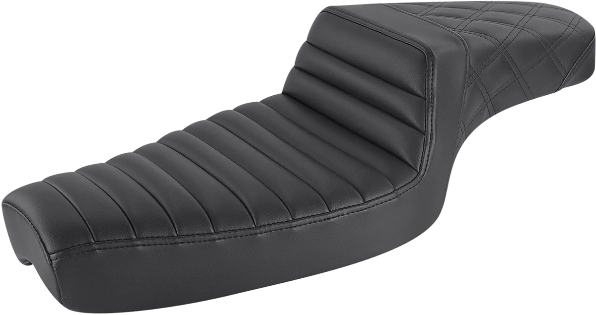 SADDLEMEN Step-Up Seat for Harley Davidson (2014–2023) - Black Tuck-n-Roll