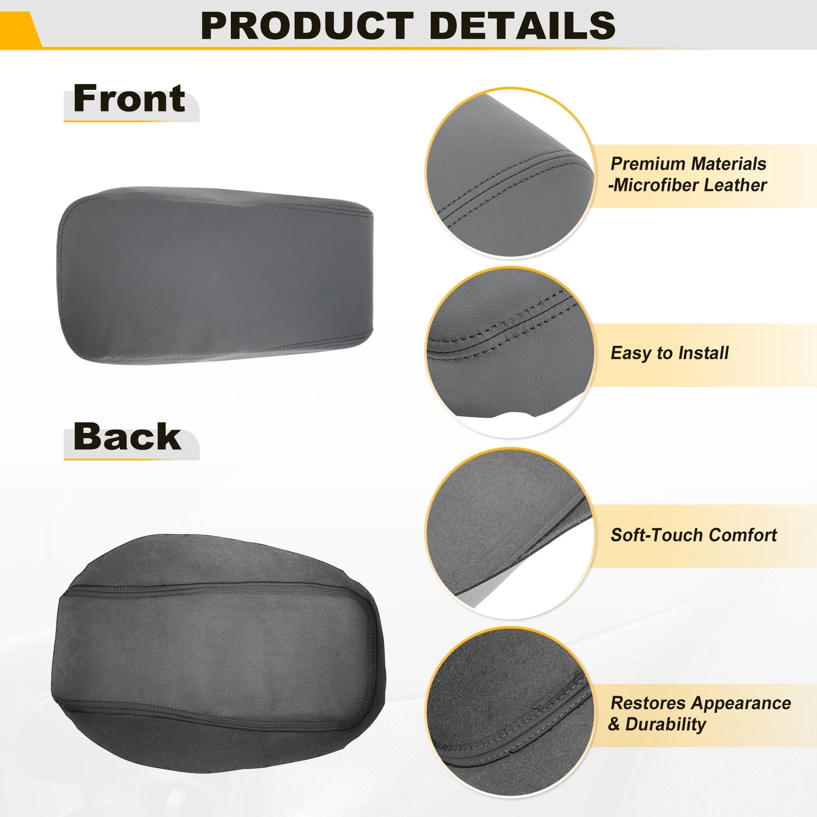 Middle Console Lid Armrest Cover for Toyota Avalon (2013–2018) Dark Gray