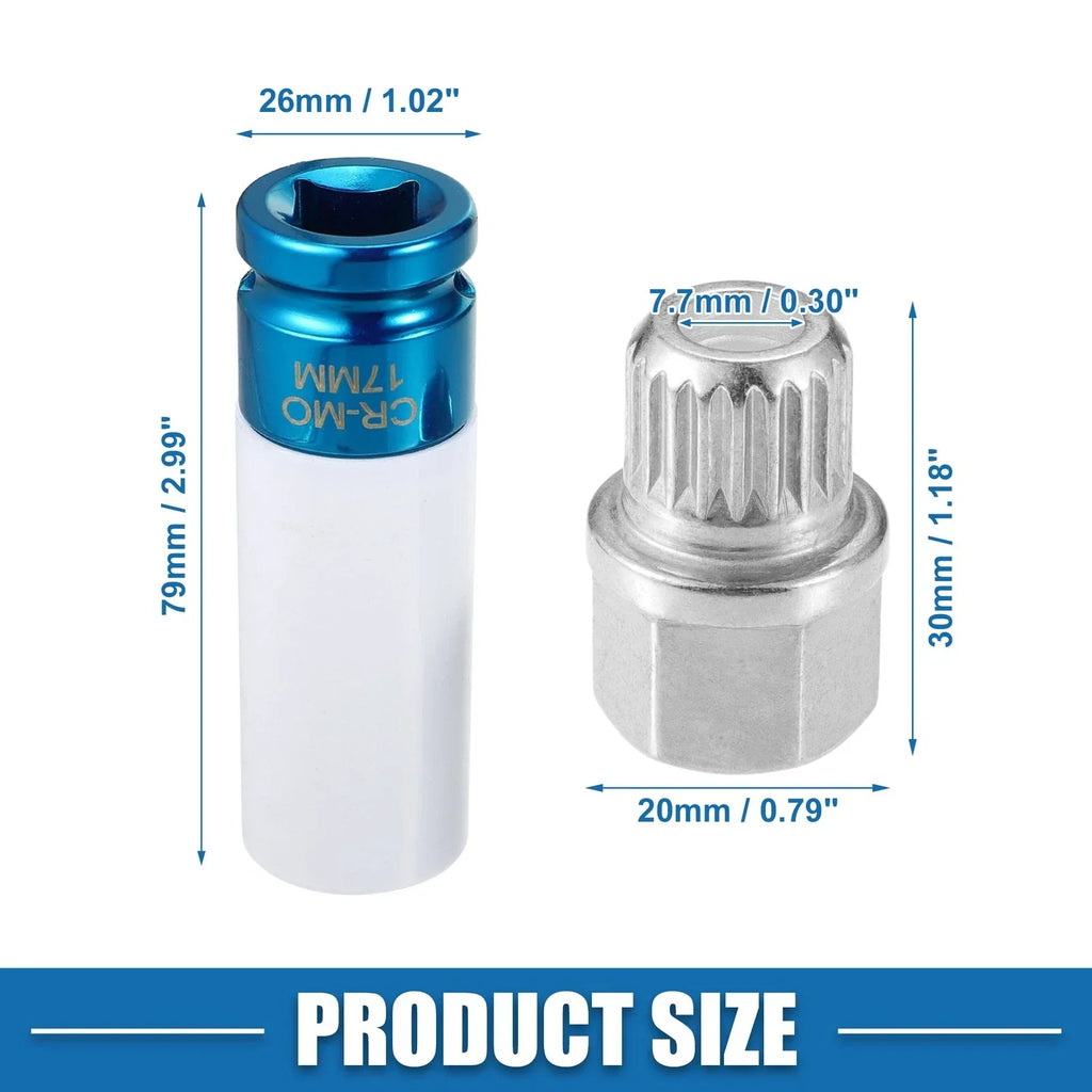 Wheel Lock Lug Nut Kit with Socket Protector for BMW