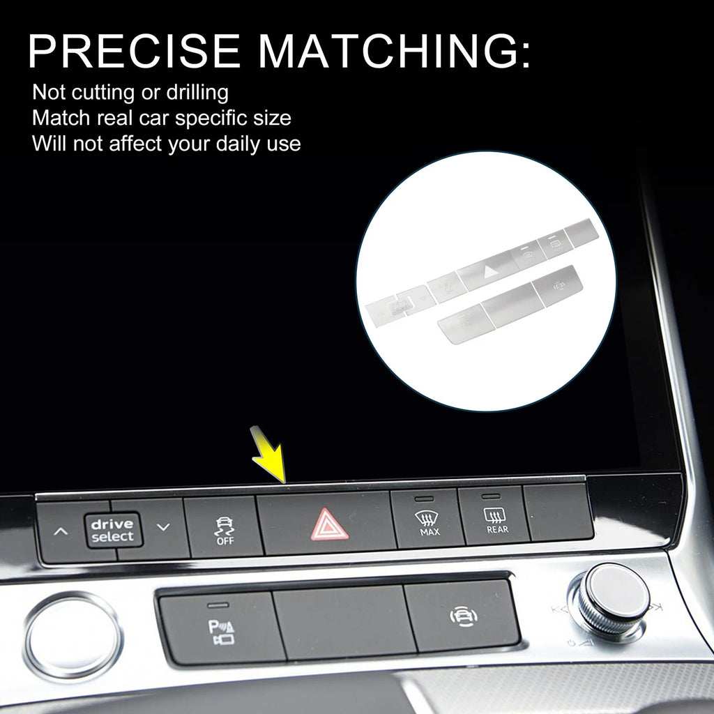 Central Control Buttons Cover Alarm Switch Sticker for Audi A6 A7 (2012–2018)