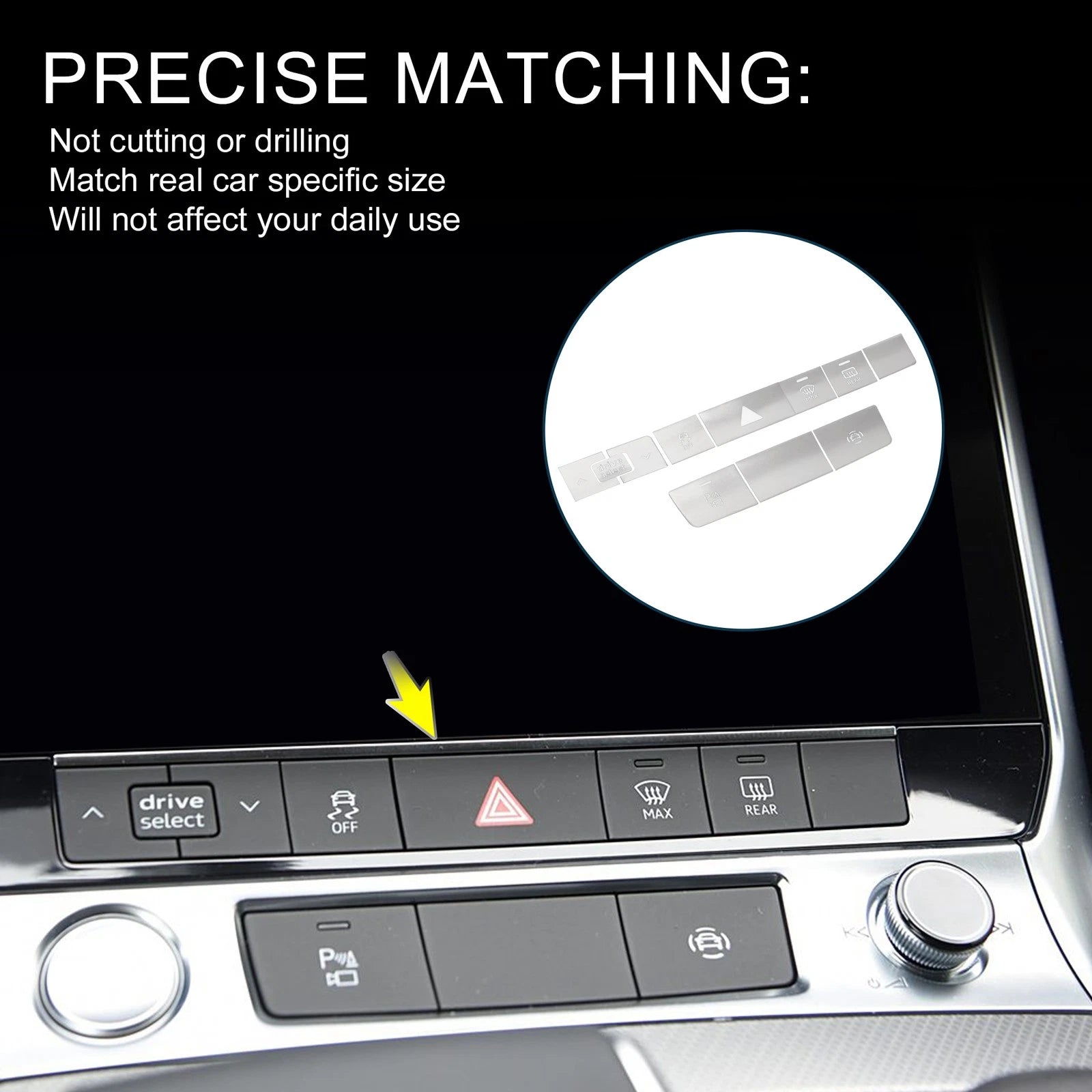 Central Control Buttons Cover Alarm Switch Sticker for Audi A6 A7 (2012–2018)