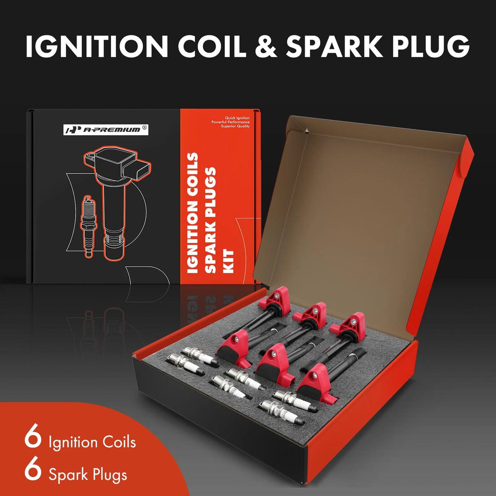 Set of 6 Ignition Coils & 6 Iridium Spark Plugs for Honda Accord Acura TL