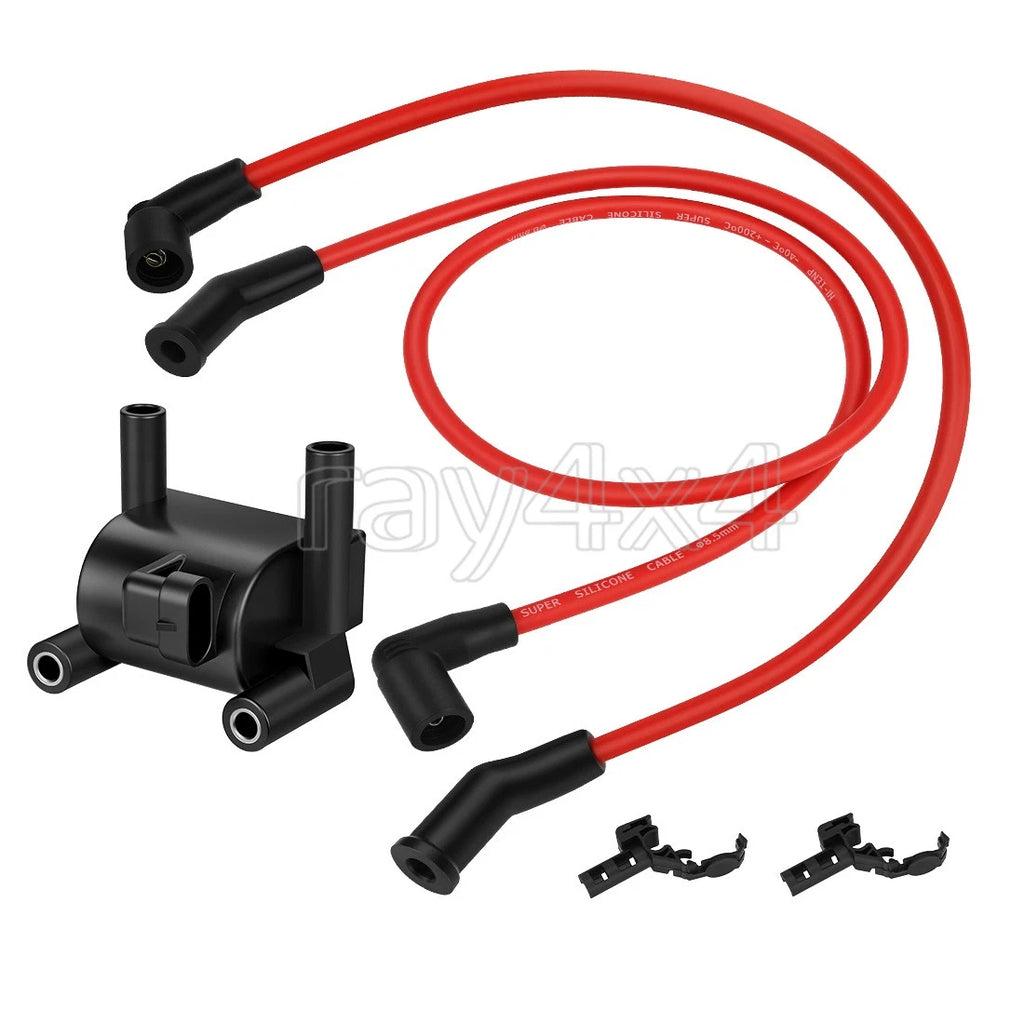 Ignition Coil w/ Spark Plug Wire Cap for Harley FXD (2000–2017)