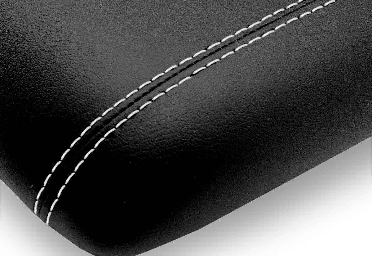 Leather Console Lid Armrest Cover for Ford Expedition (2003–2006) White Stitch