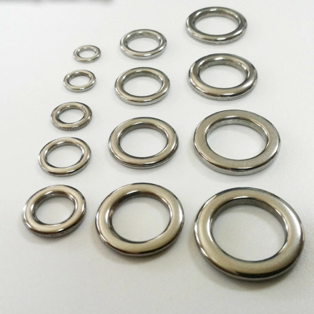 50 Snap Rings for Fishing Lures Tackle Connector (Solid Stainless Steel)