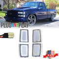 Clear White LED Side Marker Lights for Chevrolet C/K 1500 2500 3500 (1988–1993)