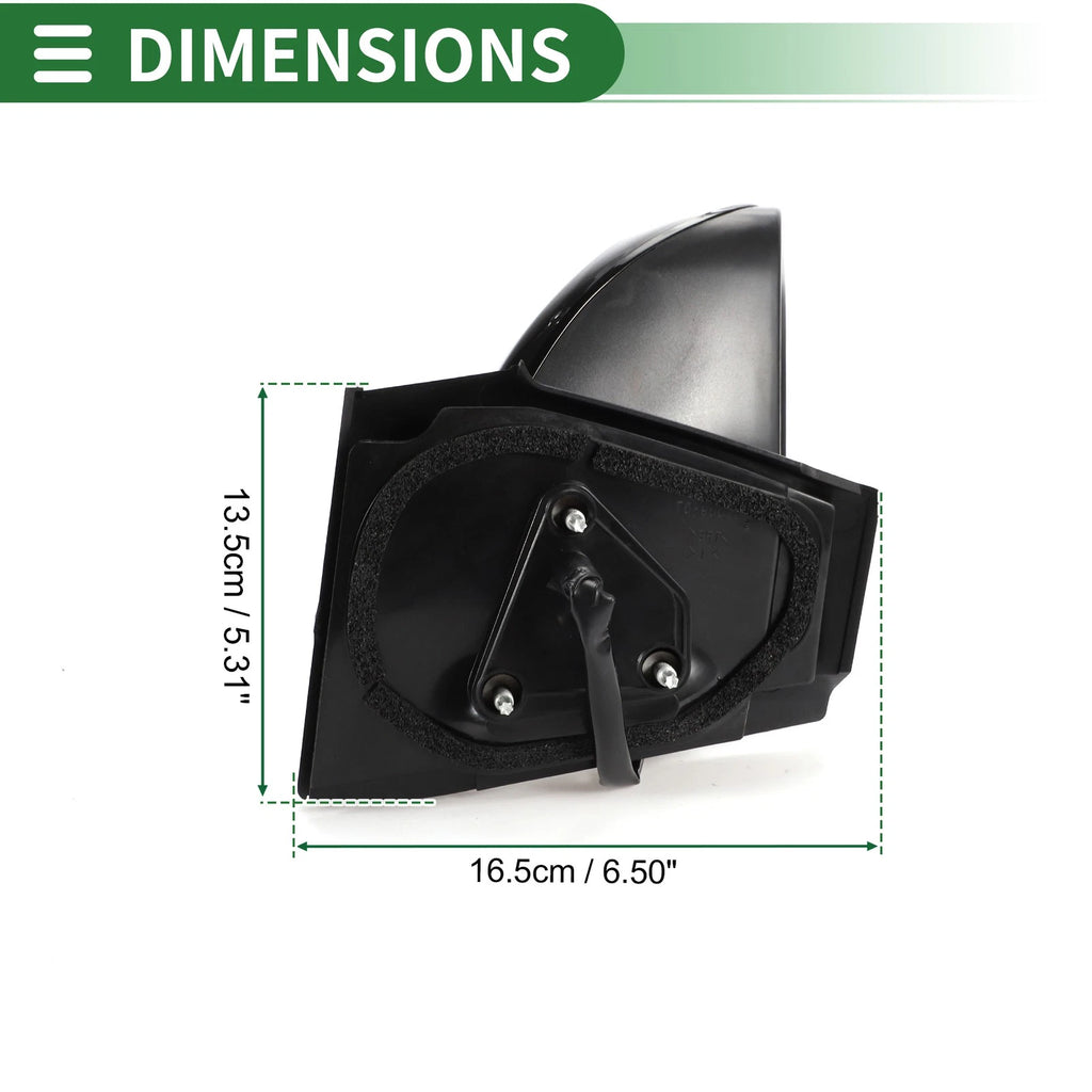 Right Side Door Mirror for Toyota Yaris Hatchback (2012–2019) Manual Folding Gloss Black