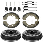 2X Front Wheel Brake Drum Hub & Brake Shoes for Kawasaki KAF540 Mule (2020-2030)