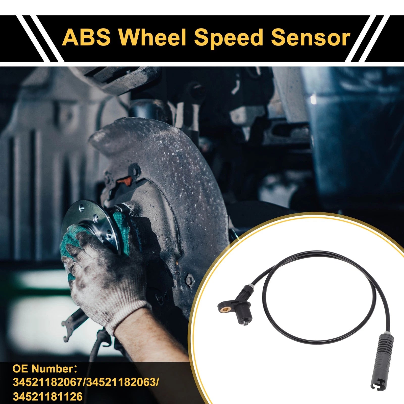ABS Wheel Speed Sensor No. 34521182067 for BMW E36 (1990–1999) 1Pc Left/Right