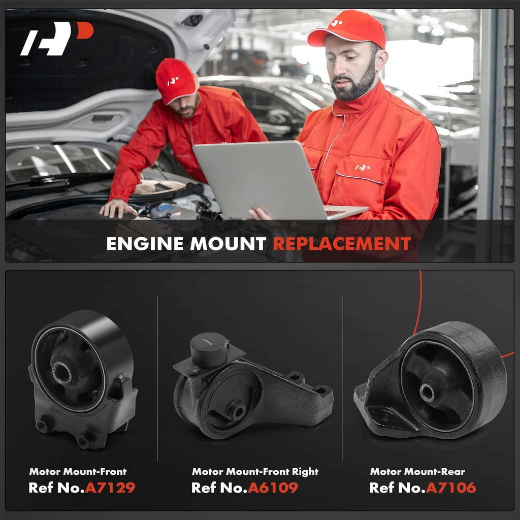 3X Engine Motor Mount for Hyundai Sonata, Kia Optima (1999-2005)