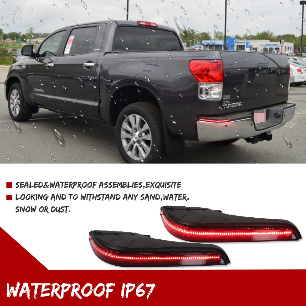 2X Red LED Rear Bumper Step Lights for Toyota Tundra (2007–2013)