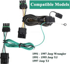 4 Pin Flat Output Trailer Hitch Wiring Harness for Jeep Wrangler (1991–1997) 55356