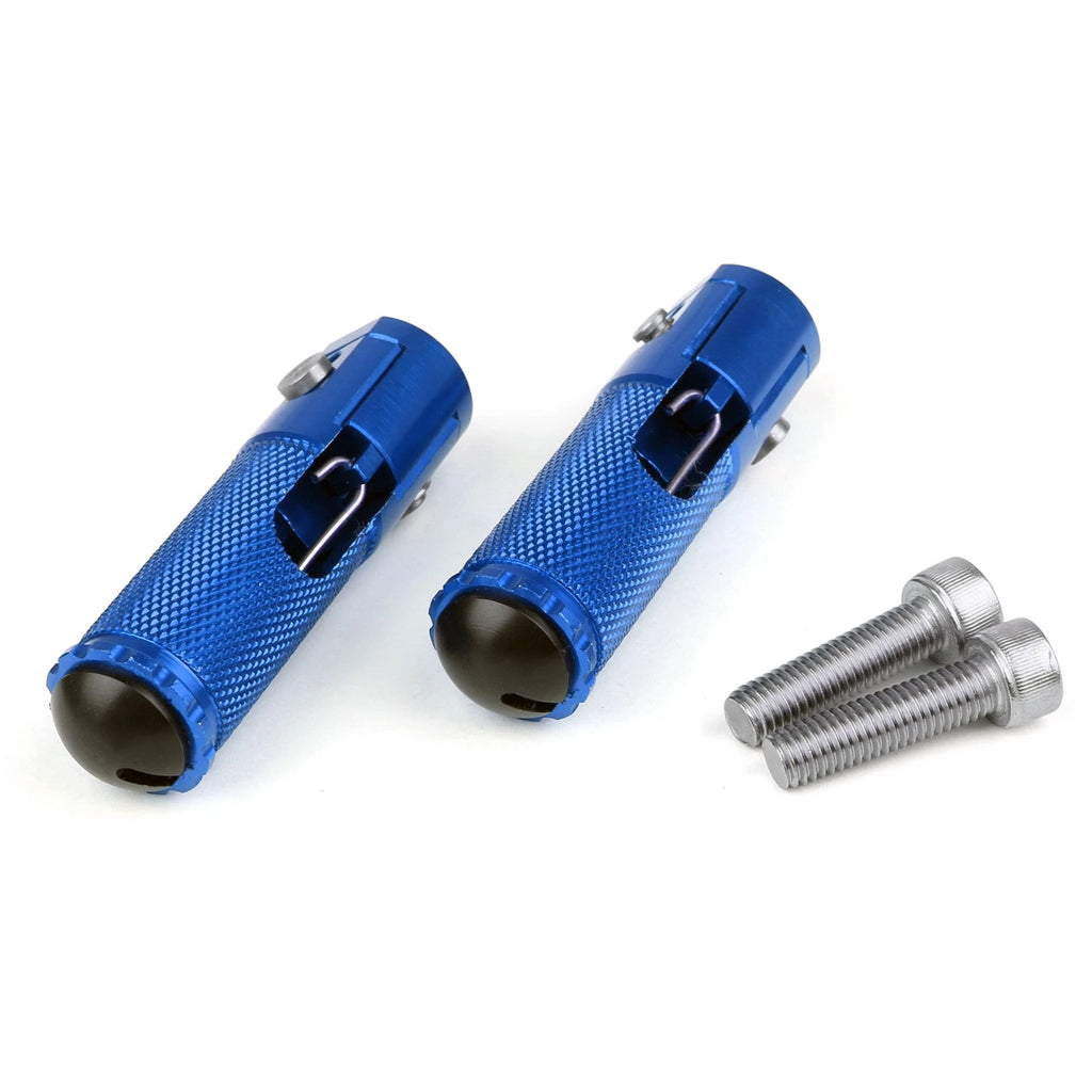 CNC Folding Foot Pegs Rear Set for Universal Motorcycle (All Years) - Blue