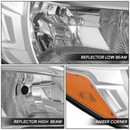 OE Style Chrome Housing Amber Corner Right Side Headlight for Ford Escape (2013–2016)