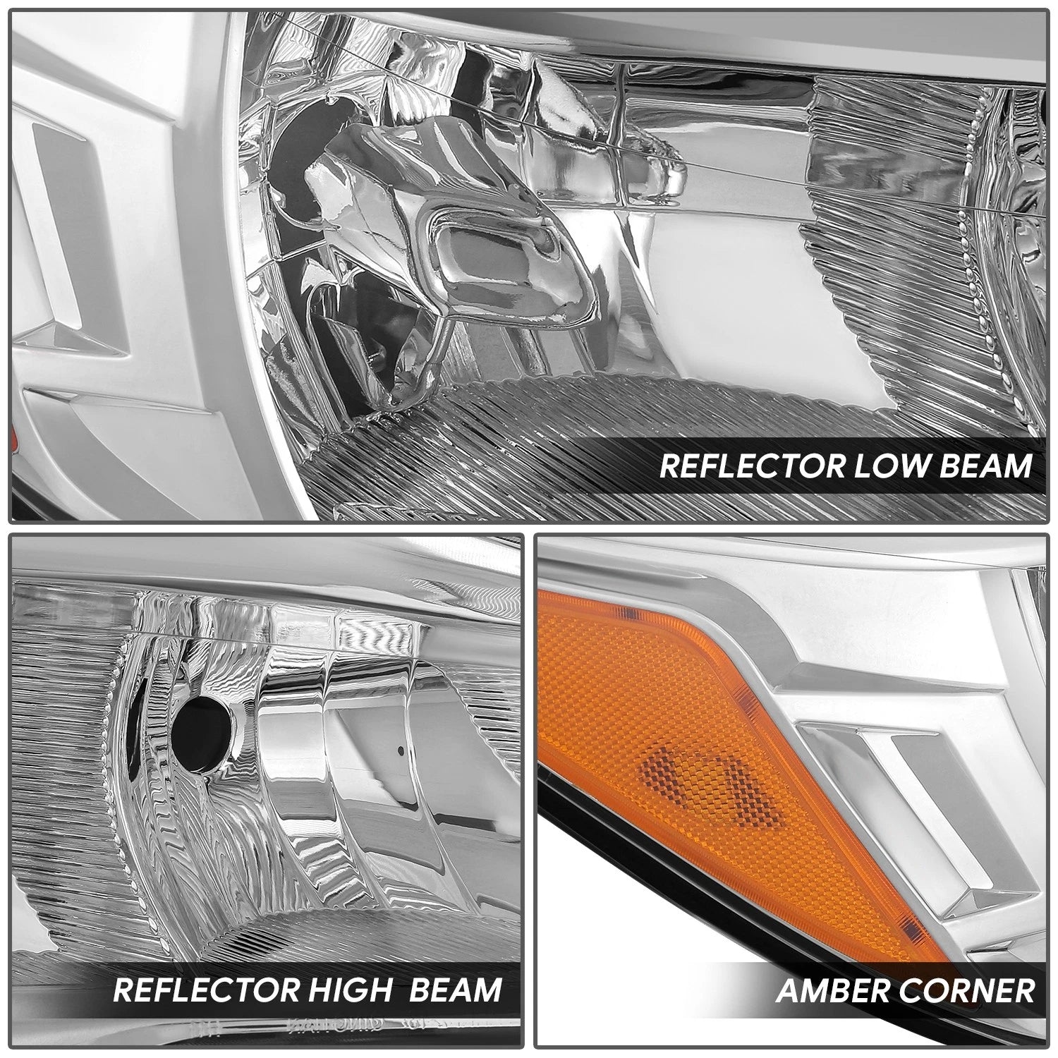OE Style Chrome Housing Amber Corner Right Side Headlight for Ford Escape (2013–2016)