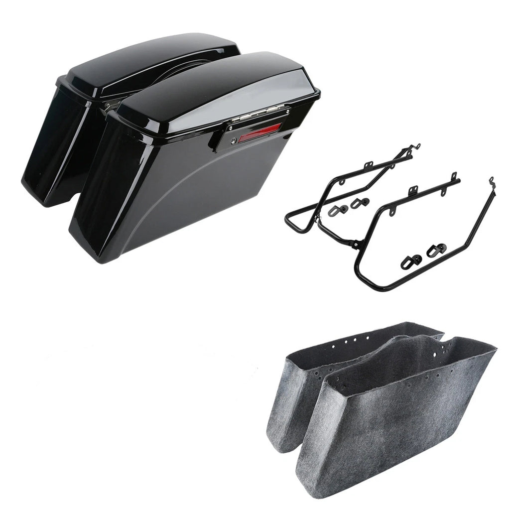 Hard Saddlebags & Conversion Bracket Kit for Harley Dyna Super Glide (2008–2017)