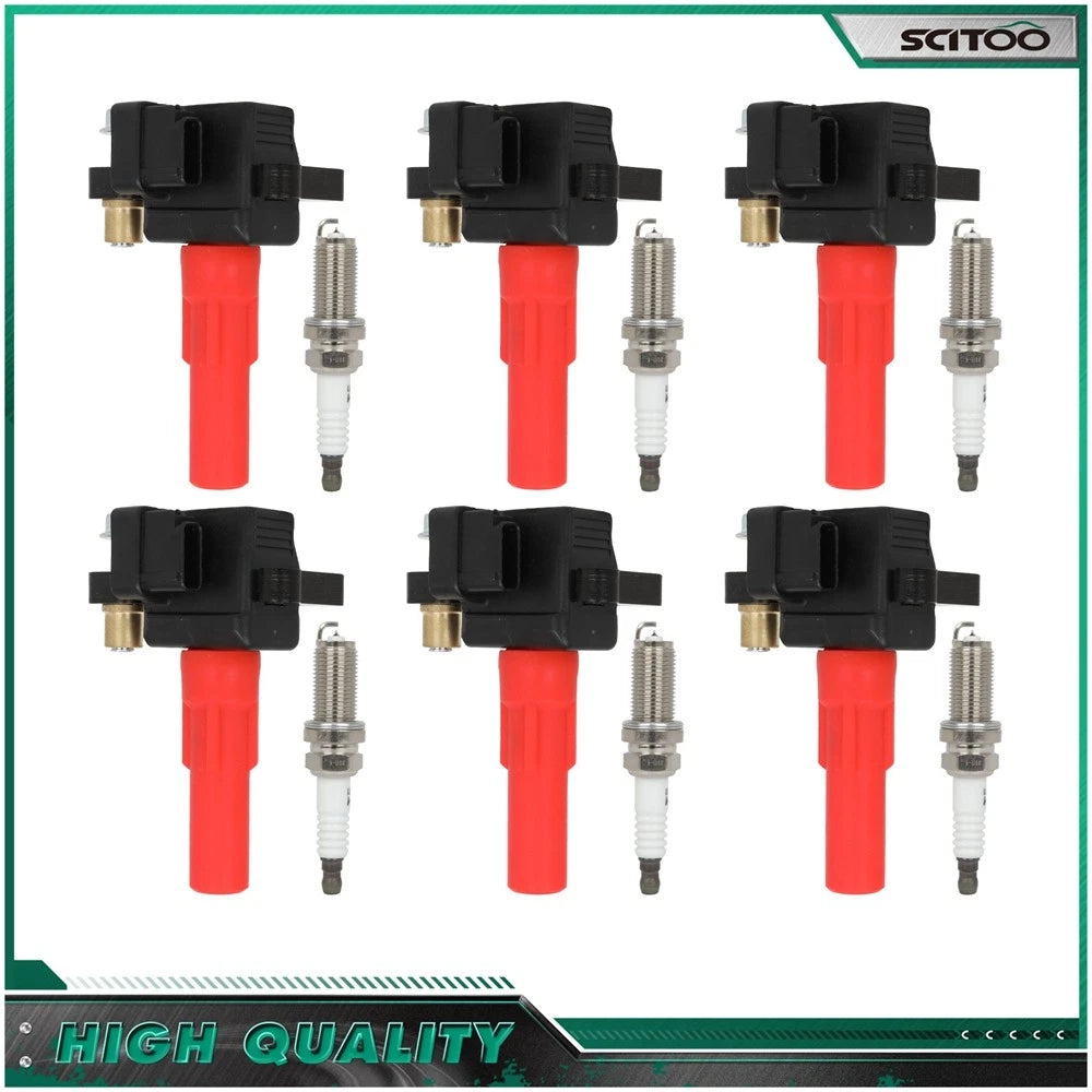 6 Ignition Coils + 6 Spark Plugs for Subaru Legacy Outback (2010–2019) H6 3.6L