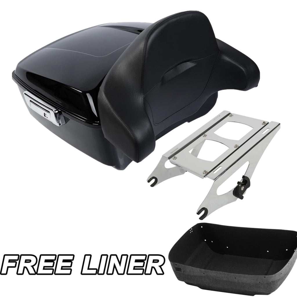 King Trunk Backrest Pad Mount Rack for Harley Electra Road Glide (2014–Up)