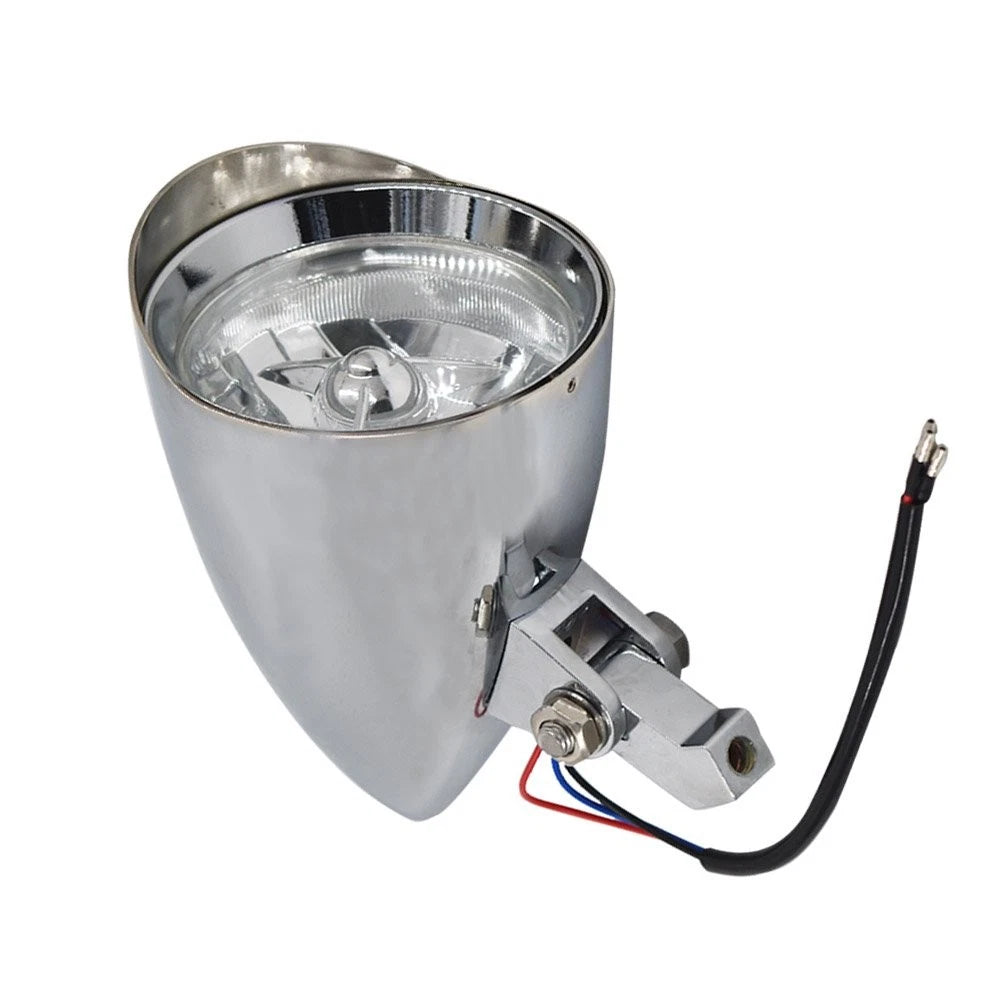 Headlight Lamp for Bobber Chopper Dyna (12V, Chrome)