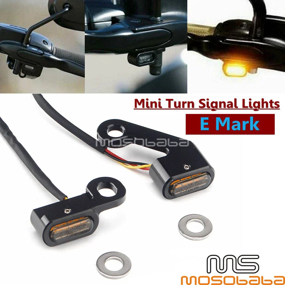 Mini LED Turn Signal Indicator Lights for Harley Dyna Street Bob Softail (2006-2023)
