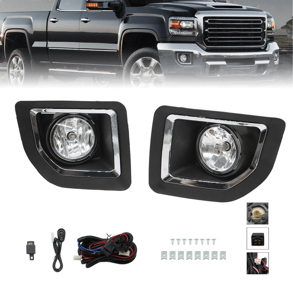 Fog Lights for GMC Sierra 2500HD 3500HD (2015–2019) + Wiring