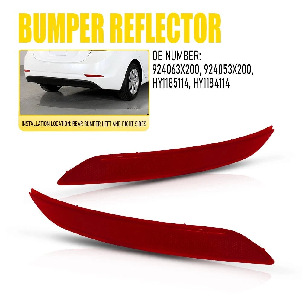 2X Rear Bumper Reflector Lamp Case for Hyundai Elantra (2014–2016)