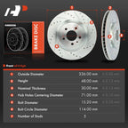 Front Side Drilled Brake Rotors for Ford Mustang (2011-2014)