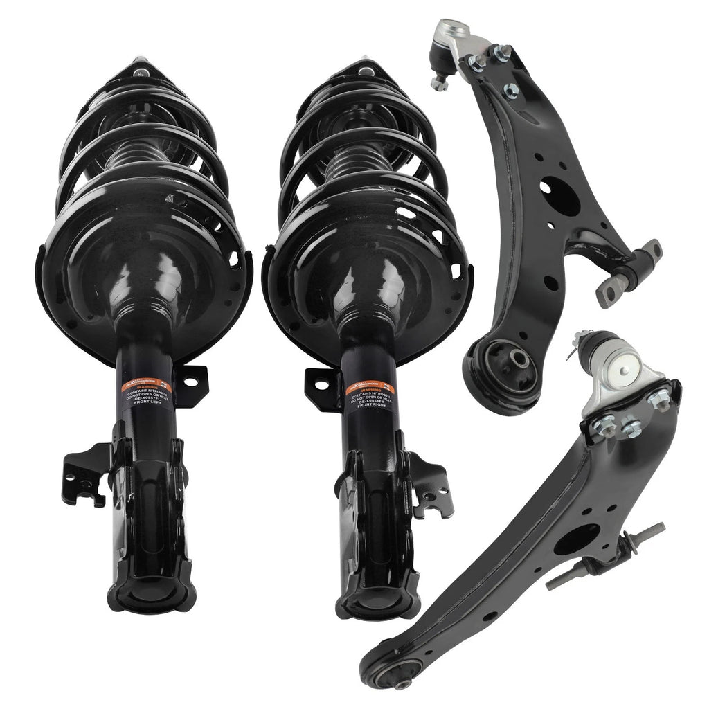 Set of 4 Front Struts with Spring and Lower Control Arm for Toyota Sienna (2011–2014)