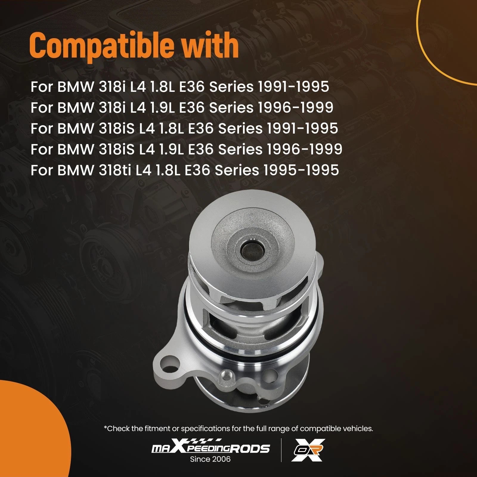 Water Pump for BMW 318i/318is E36 (1991–1999)