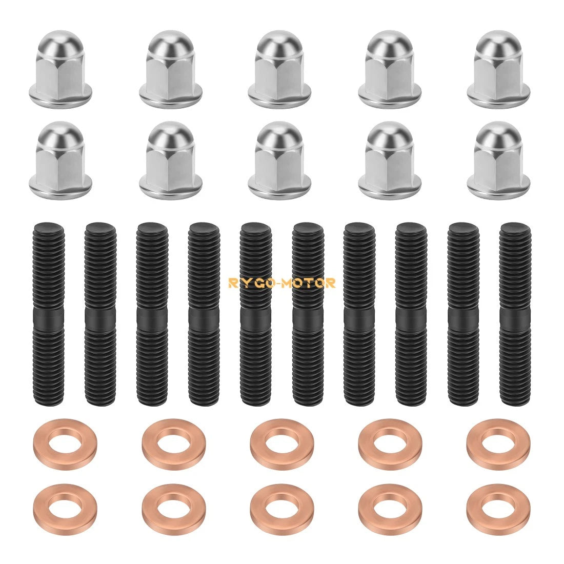Cylinder Head Studs Kit with Acorn Nuts & Washers for Yamaha Banshee 350 (1987–2006)