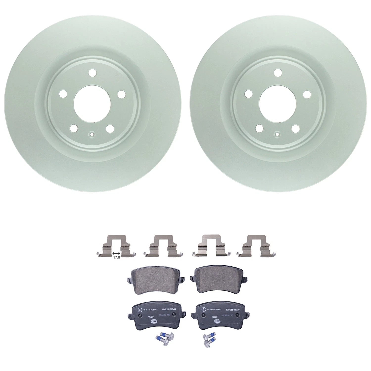 Bosch QuietCast Rear Rotor & Hella Low-Met Disc Brake Pad Kit for Audi S5 (2009)