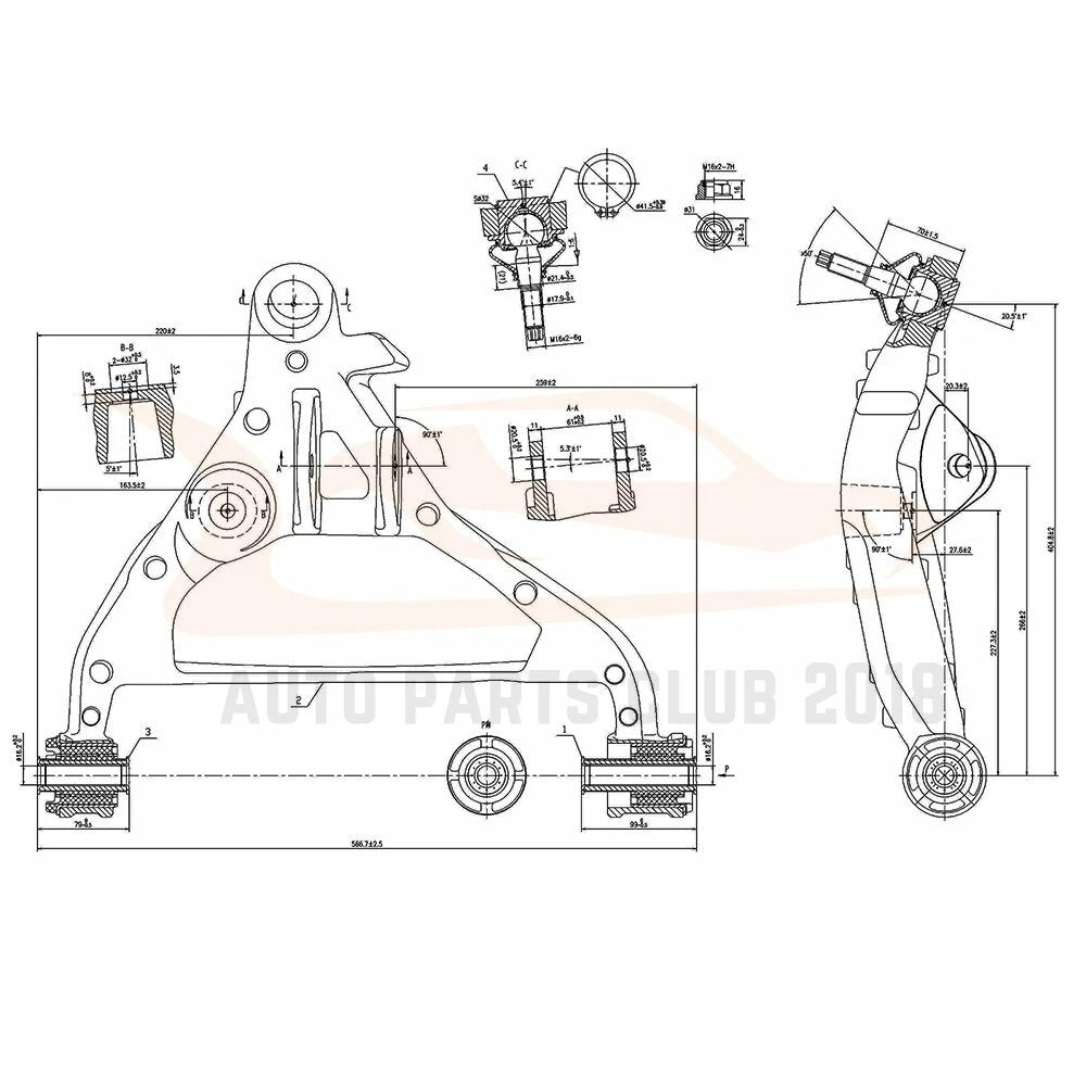 Set of 2 Front Lower Control Arms for Ford Expedition (2003-2006)