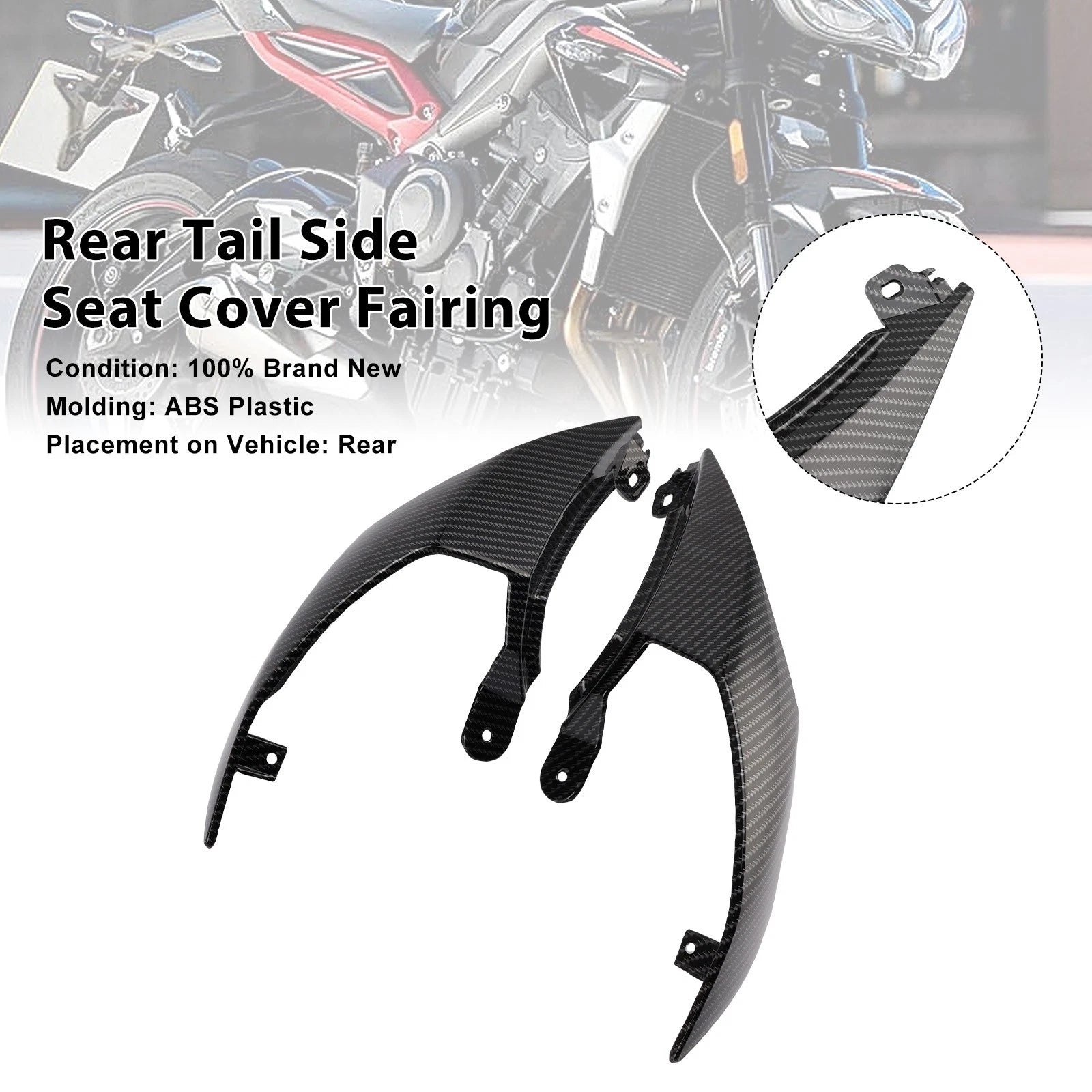 Rear Tail Side Seat Cover for Triumph Street Triple 765 R RS (2020–2025)