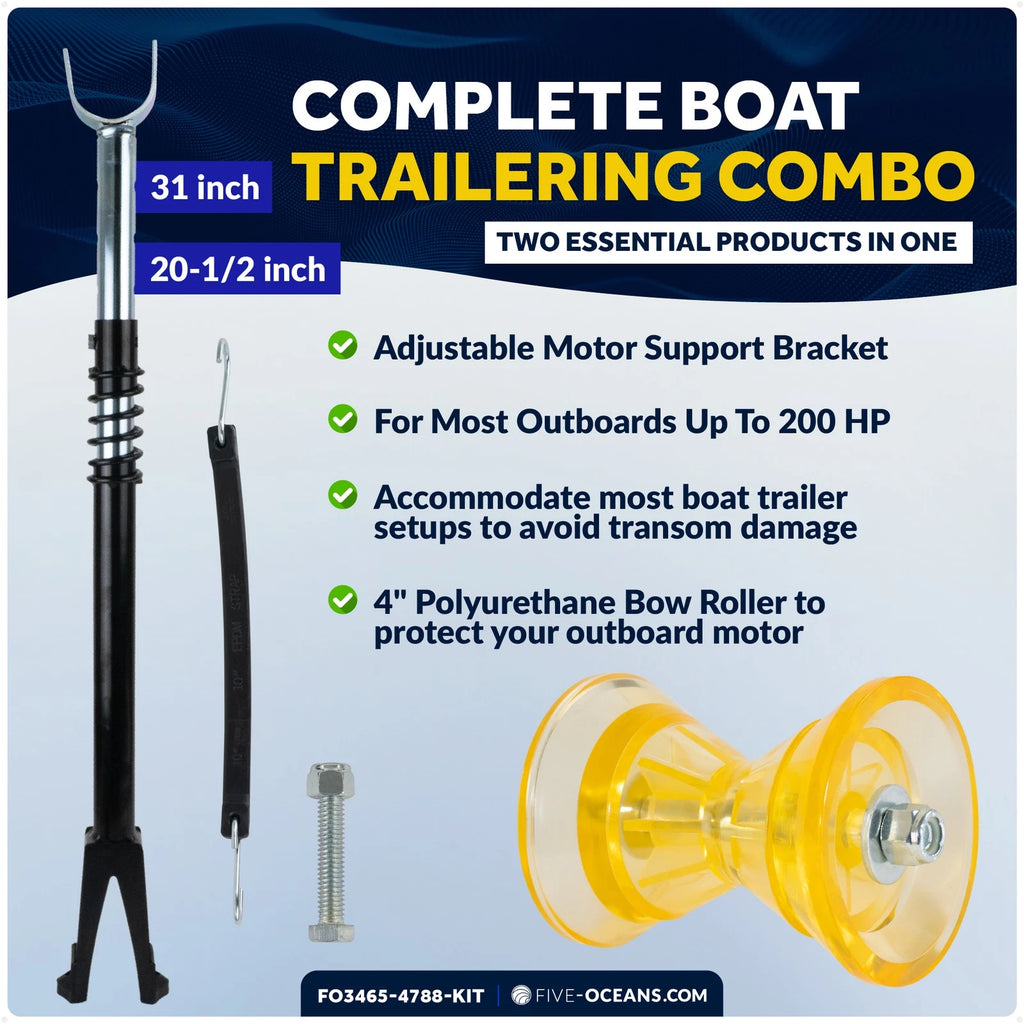 Adjustable Transom Saver for Outboard Up to 200 HP (Boat Trailer Roller)