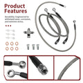 3 Stainless Steel Braided Front Brake Lines Kit for Kawasaki KFX400 (2003–2004)