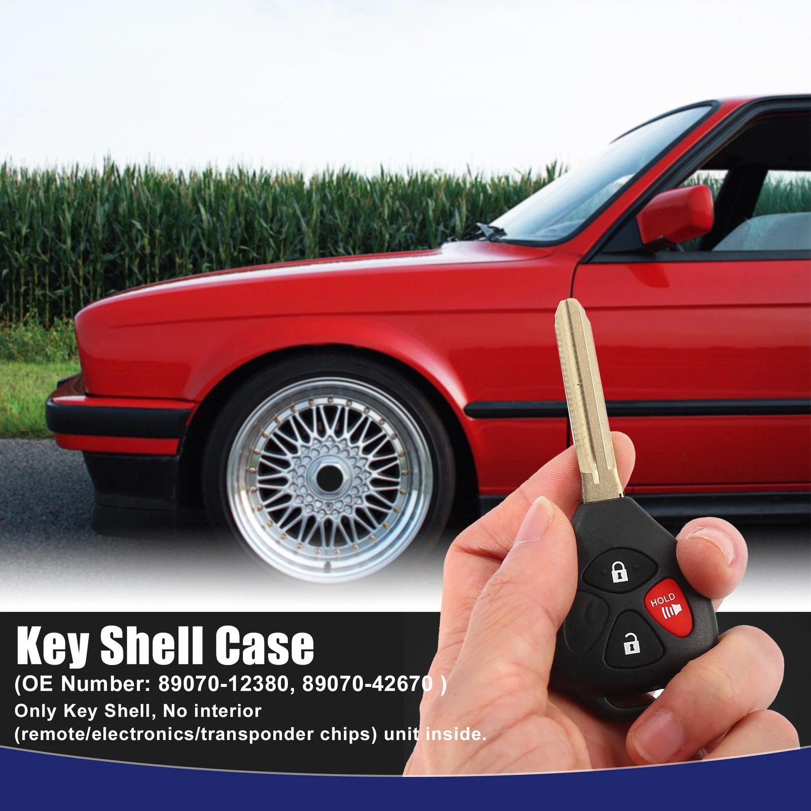 Uncut Key Remote Case HYQ12BBY for Toyota Camry (2007–2010) 3 Buttons