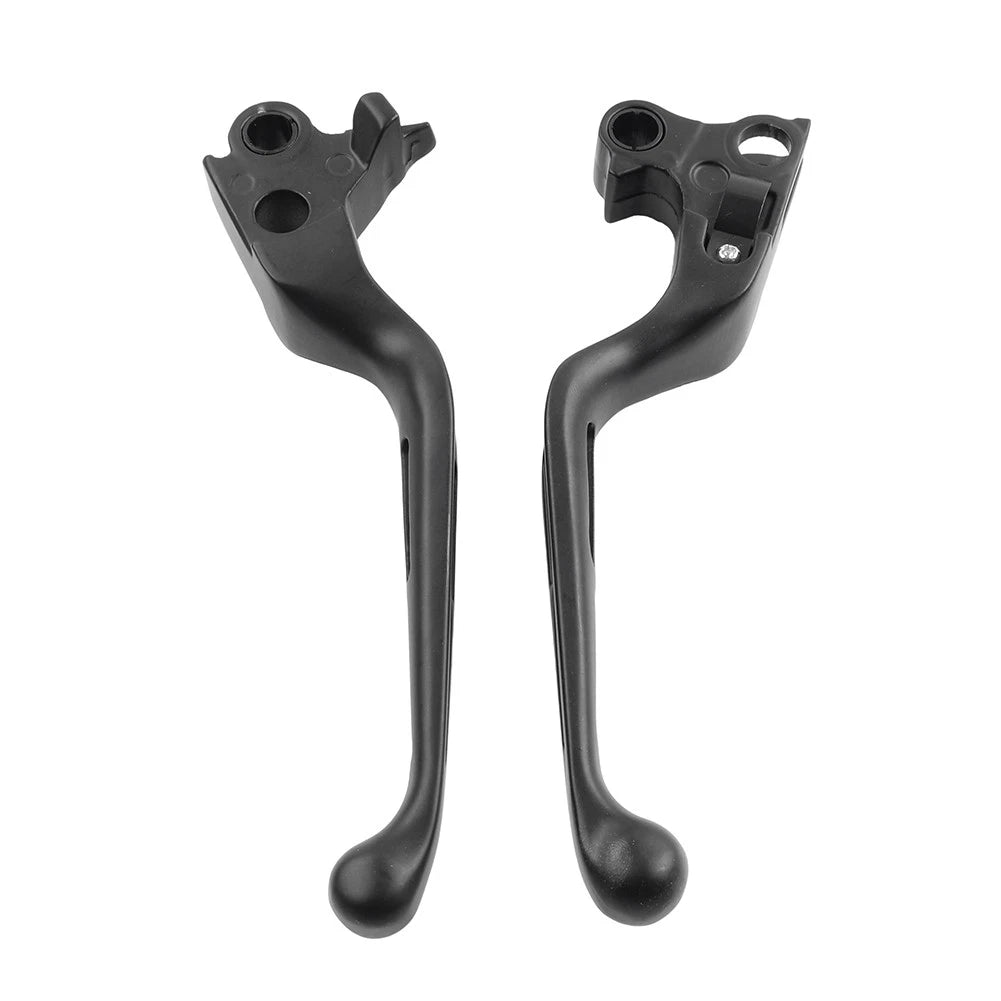 Black Brake Lever Set for Harley Davidson (1996–2017) 16 Slotted Clutch Levers
