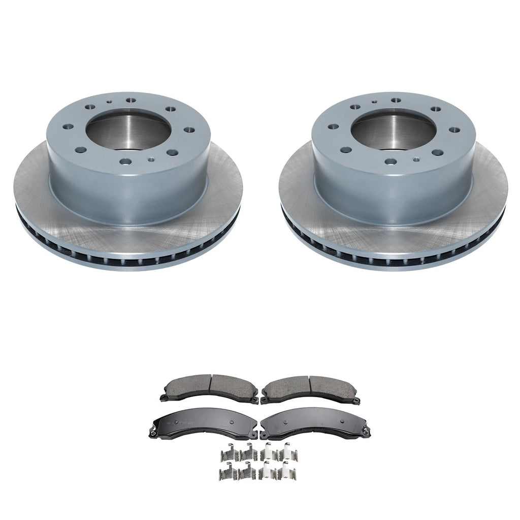 DuraGo Rear Rotors & Akebono ProACT Ceramic Brake Pads for Sierra 3500 HD (2007–2019)