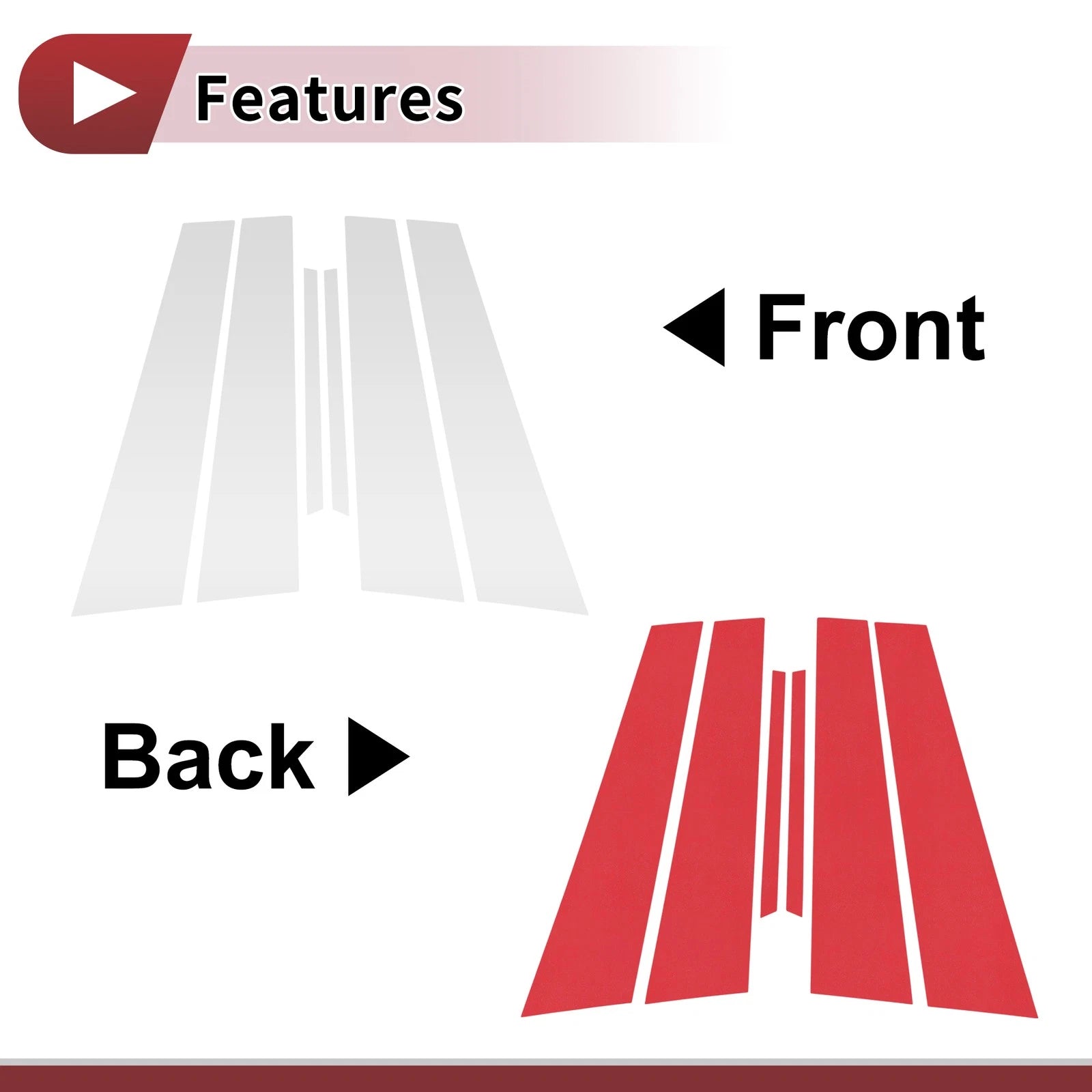 Door Pillar Window Trim for Toyota Crown (2015–2018) Silver Tone Left Right