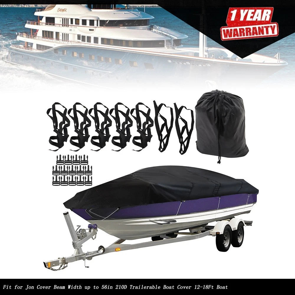 Jon Boat Cover 12ft x 56in for Jon Boat (Fits Various Models)