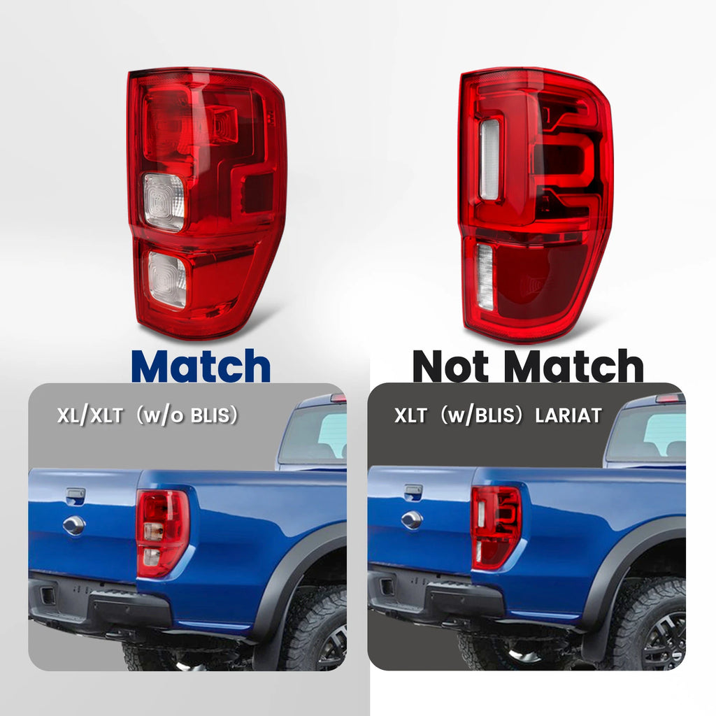 Halogen Tail Light for Ford Ranger XL (2019–2023) Passenger Right Side