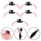 5 Pack Waterproof Inline Fuse Holder 12 Gauge 30A for Universal Use