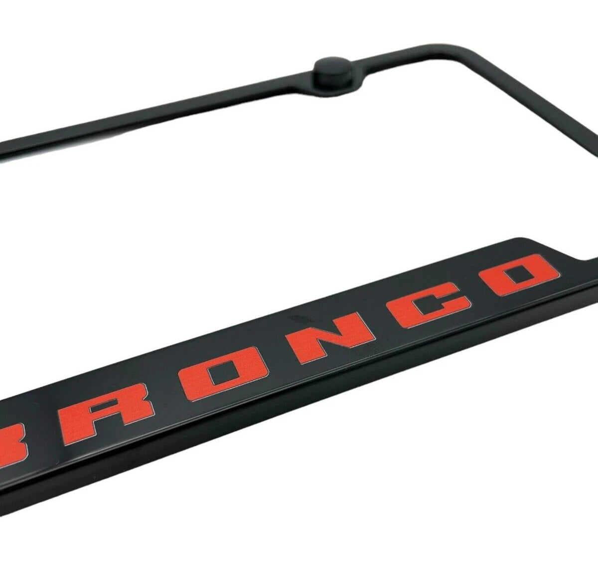 License Plate Frame Black Notched with Bronco Emblem for Ford Bronco (2021–2024)