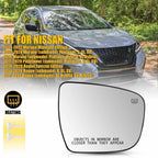 Mirror Glass with Backing Plate for Nissan Rogue (2014–2020) & Murano (2015–2024)