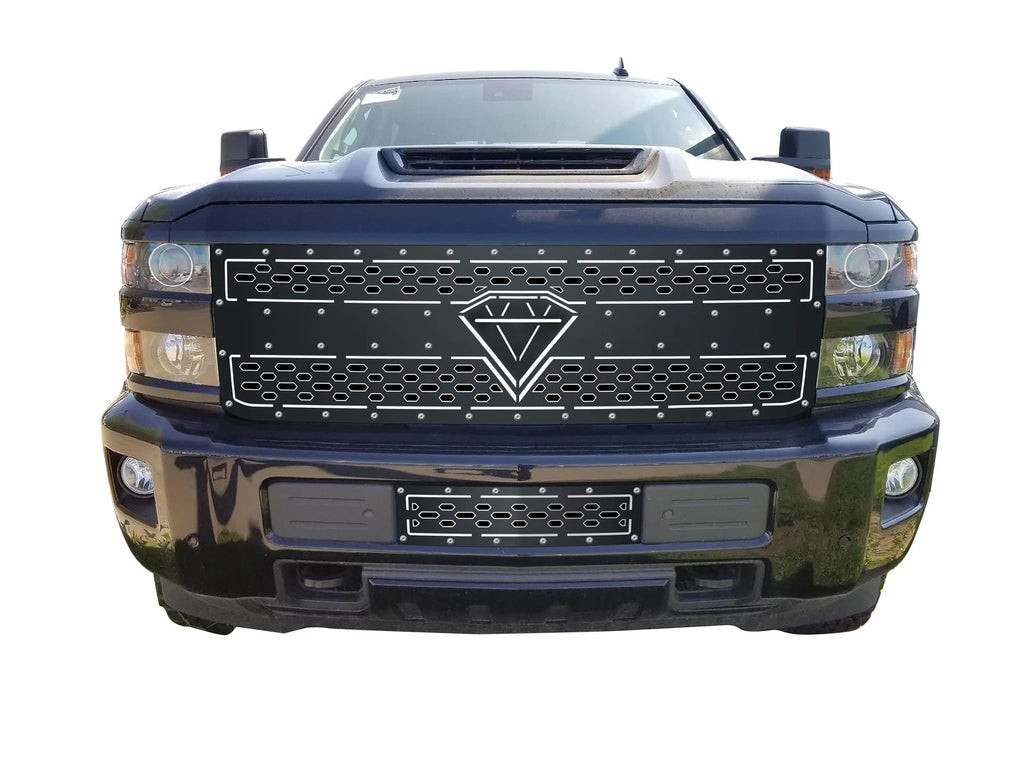 Stainless Double Layer Grille Combo for Chevy Silverado 2500HD/3500HD (2015-2019)